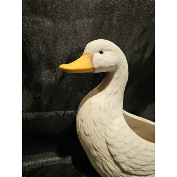 White Duck / Goose Planter Ceramic Bisque, 6" High, Country Farmhouse Charm - Picture 2 of 6